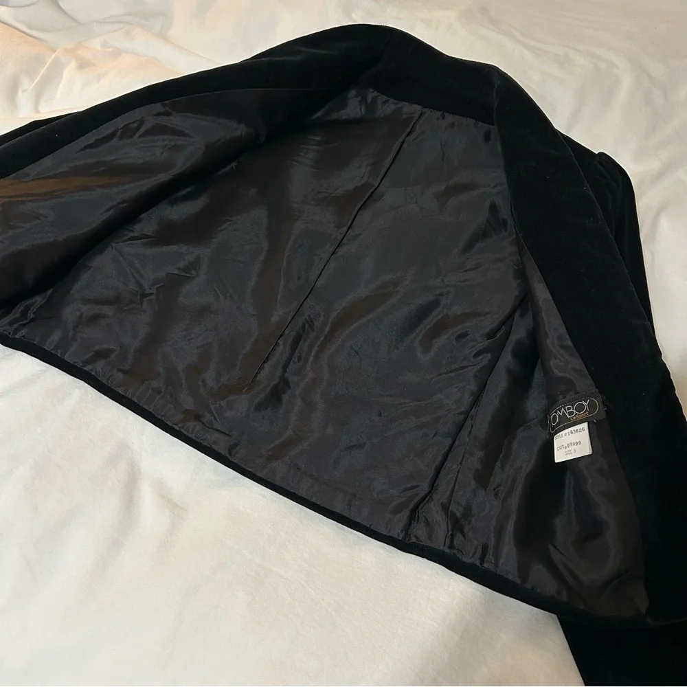 Vintage Velvet cropped Black Women's Jacket with rope trim details XS - Picture 4 of 12